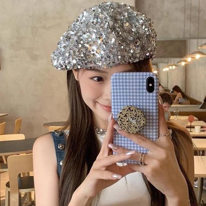 Topi Baret Korea Topi Baret Full Payet Import Topi Seniman Baret Cap Korean Style KS