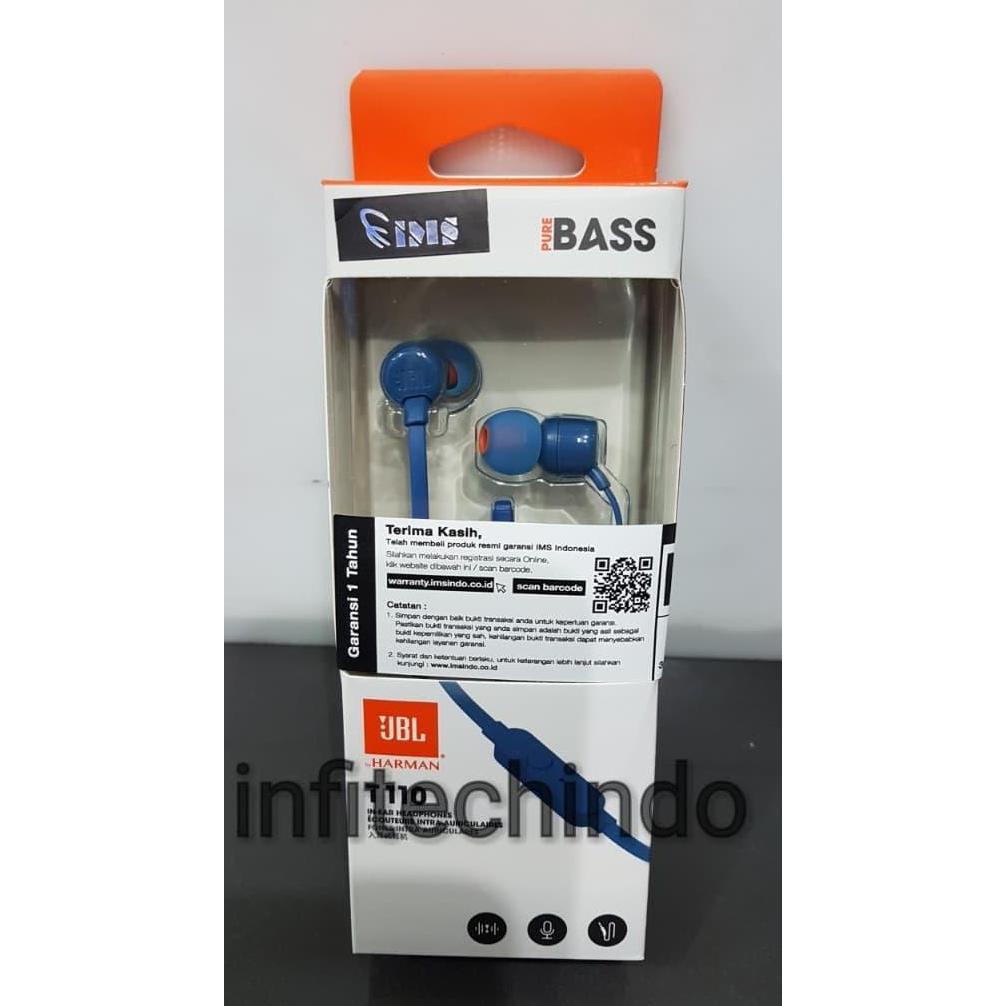 Jbl T110 Headset Headphone 100% Original Garansi Resmi Indonesia