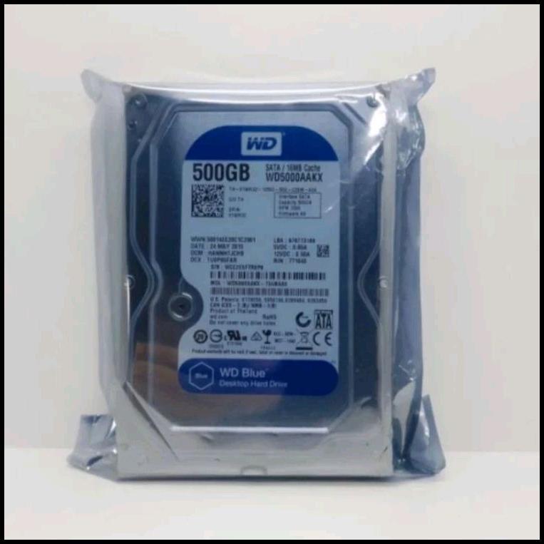 Hardisk 500Gb Wd Blue Sata 3,5" - Hdd 500Gb Pc Cpu Baru 0 Days Hdd