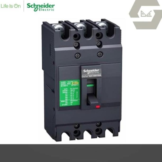 Mccb Breaker 3P Phase Ezc100F 10Ka Schneider (60A 75A 80A 100A) Diskon