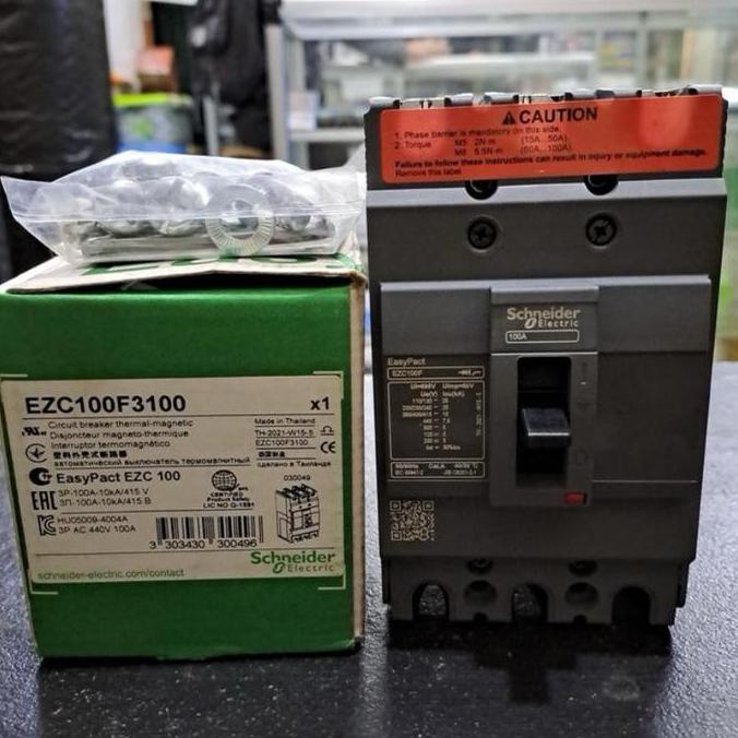 Mccb Schneider Ezc100F 3P 100A Original Terbaru