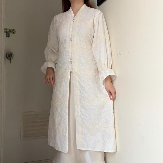 Almira long TUNIK MIDI TOP ATASAN dress blouse wanita kerja kondangan lebaran raya wedding wisuda ka