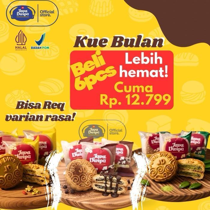 Kue Bulan Isi Kacang Hijau (6Pcs).
