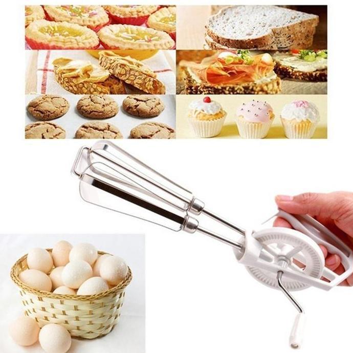 Kocokan Tangan Manual Putar Pengocok Telur Mixer Blender Stainless TI