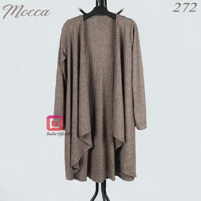 Momi- Cardigan Outer Rajut Lengan Panjang Long Sweater Jaket Jumbo Wanita Kardigan Bahan Tebal Premi
