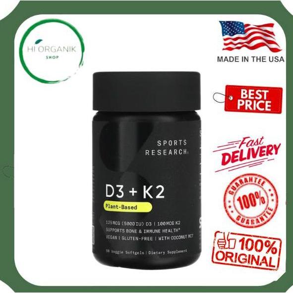 Sports Research Vitamin K2 D3 60 Softgels vitamin d3 5000 IU D3 K2
