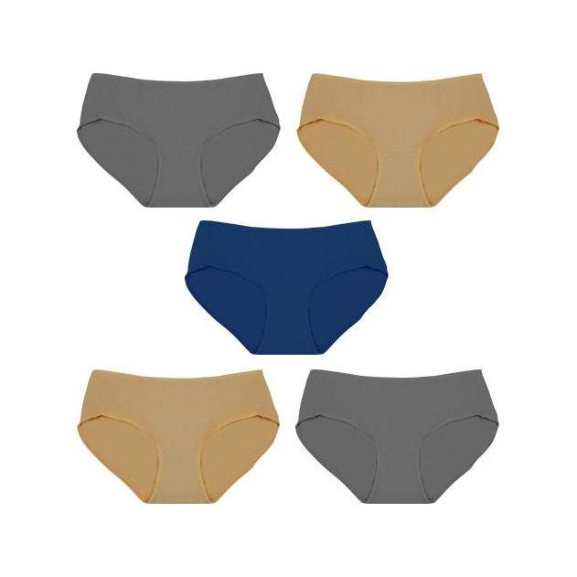 Wokpu- Luludi Saver Pack Panty Lp 64000C - Cotton Fabric - Midi Brief