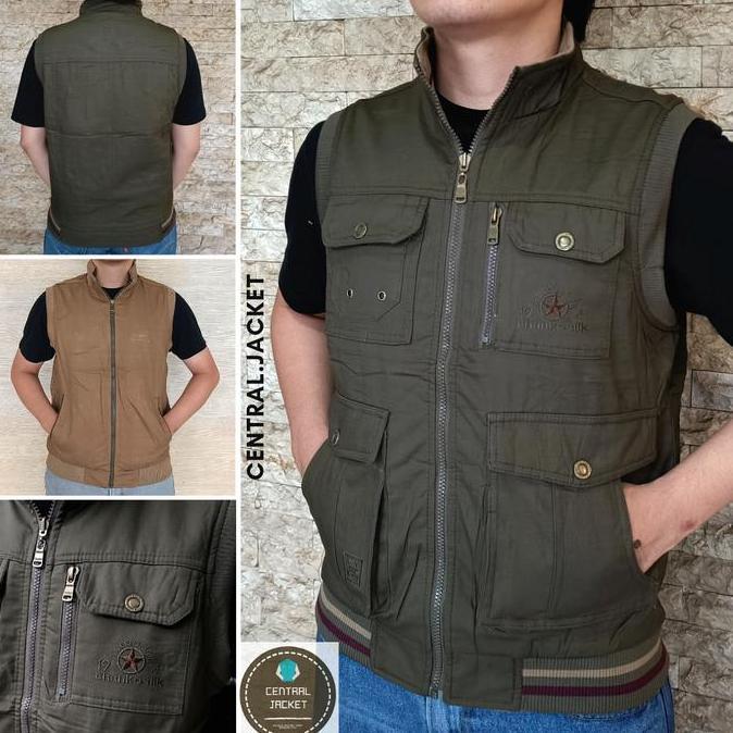 Xxpi- Rompi Jeep Pria Bolak Balik - Rompi Kanvas Jeep Import - Rompi Outdoor