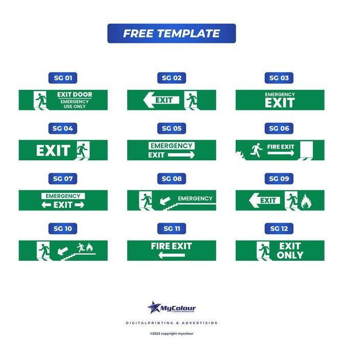 Kantowi- Stiker Glow In The Dark Tanda Emergency / Jalur Evakuasi / Signboard