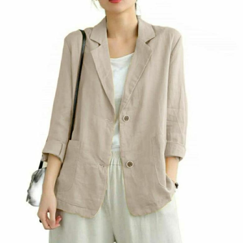 Murah Blazer Jumbo Wanita Linen Ld 100Cm Sampai 140Cm | Dumma Blazer | Blazer Korea | Blazer Wanita 