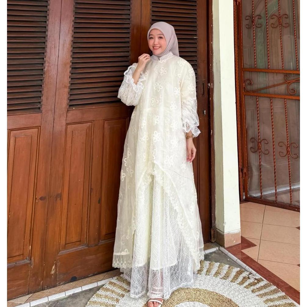 FREE ONGKIR JOLEY CLOTH - SERAPHINA TANCEL BORDIR DAN CANTILY GAMIS LEBARAN MEWAH BORDIR FULL FURING