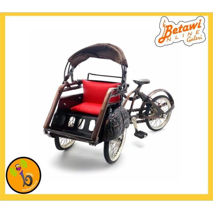 TERLARIS - Miniatur Becak Besi / Pajangan Miniatur Becak Besi / Hiasan Becak Besi