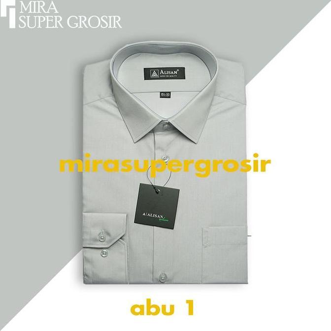 Vorgese- Alisan Kemeja Pria Slim Fit Lengan Panjang Original Polos Baju Atasan Kerja Cowo Alisan For