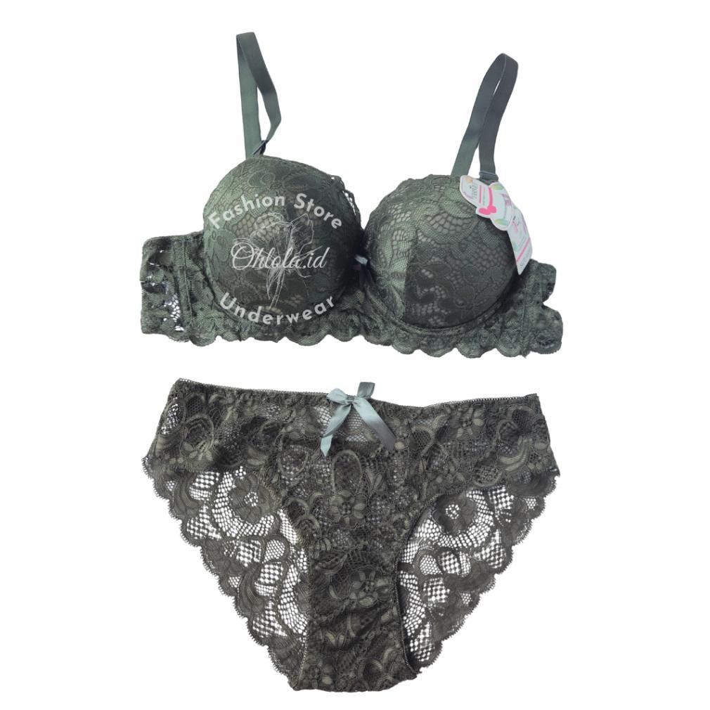 HOT SALE Set Bh Dan Celana Dalam Wanita Sexy Premium Motif Renda Busa One Set Bra Cewek