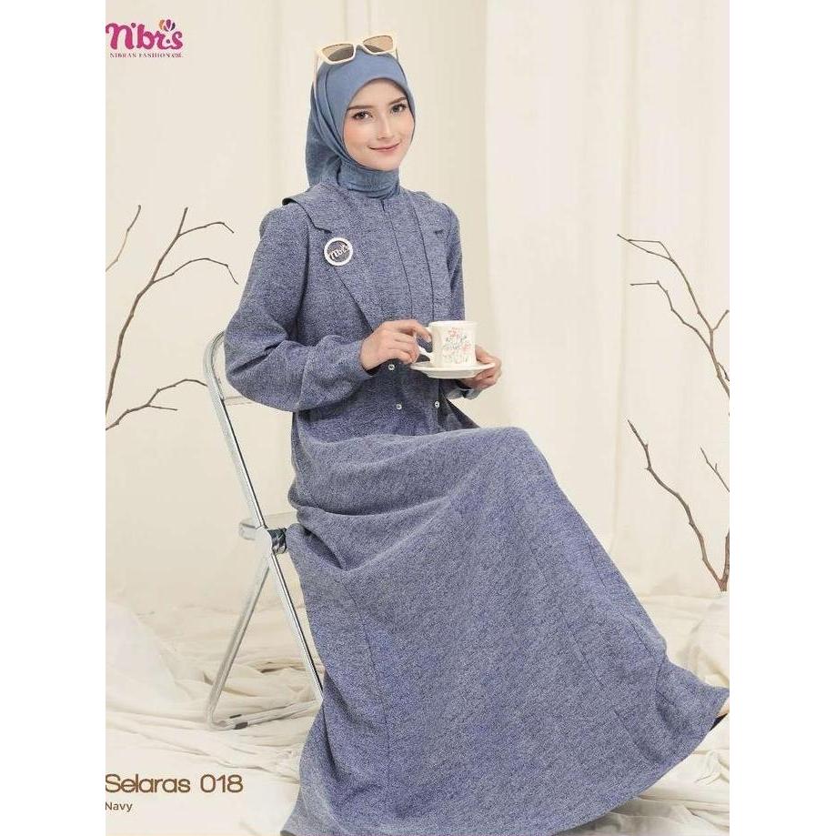 Nibras - Selaras 018 - Gamis Modis Dewasa - Gamis Simple Elegan
