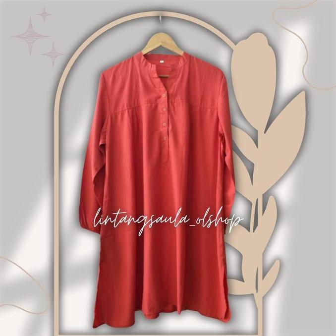 Tunik polos viscose jumbo orange bata