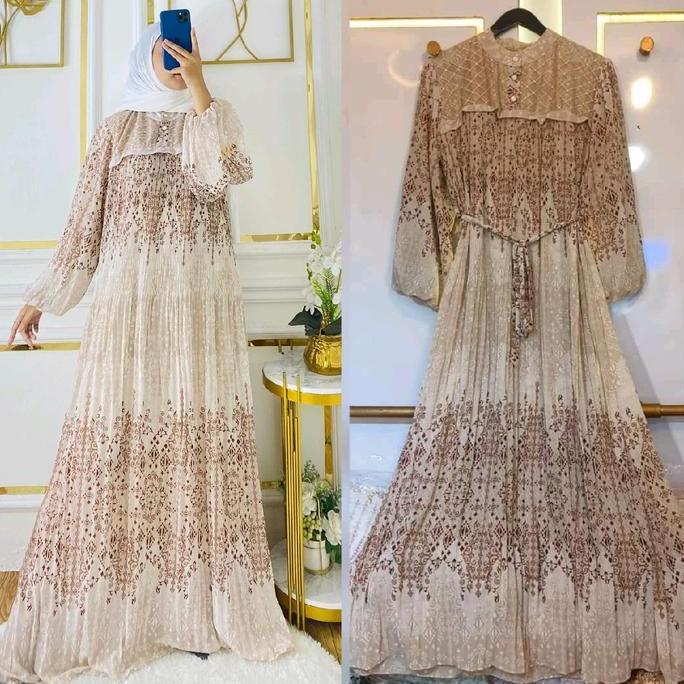 Nadeera Gamis Plisket Renda