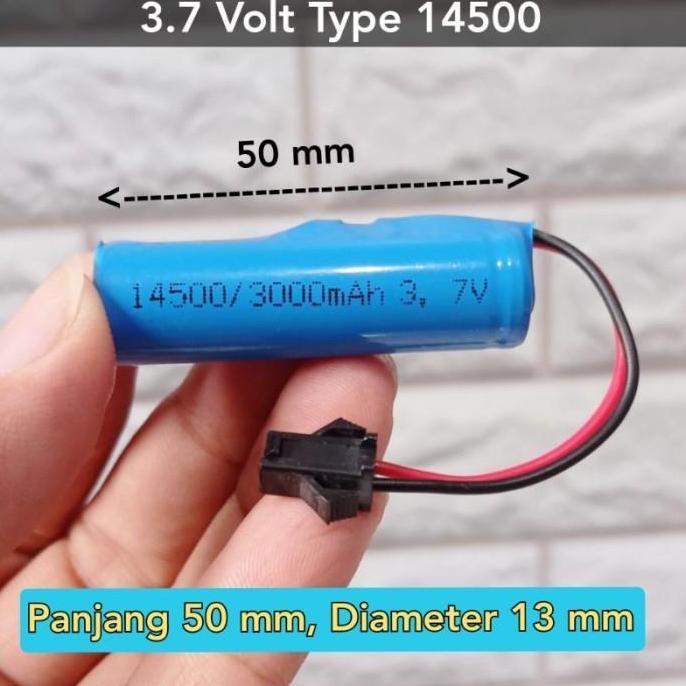 Zz99- Baterai Mobil Remote Control 3.7 Volt Tipe 14500 Socket Hitam 2 Pin 3.7V 3000Mah 5000Mah Charg