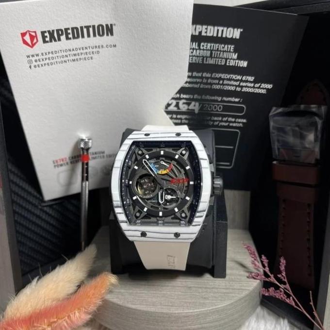 JAM TANGAN PRIA EXPEDITION E6782 E 6782 AUTOMATIC TITANIUM RUBBER BAND