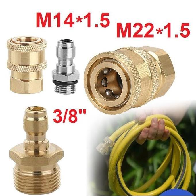 Coupler nepel angin adaptor M22 1/4 Male M14X1.5 quick release