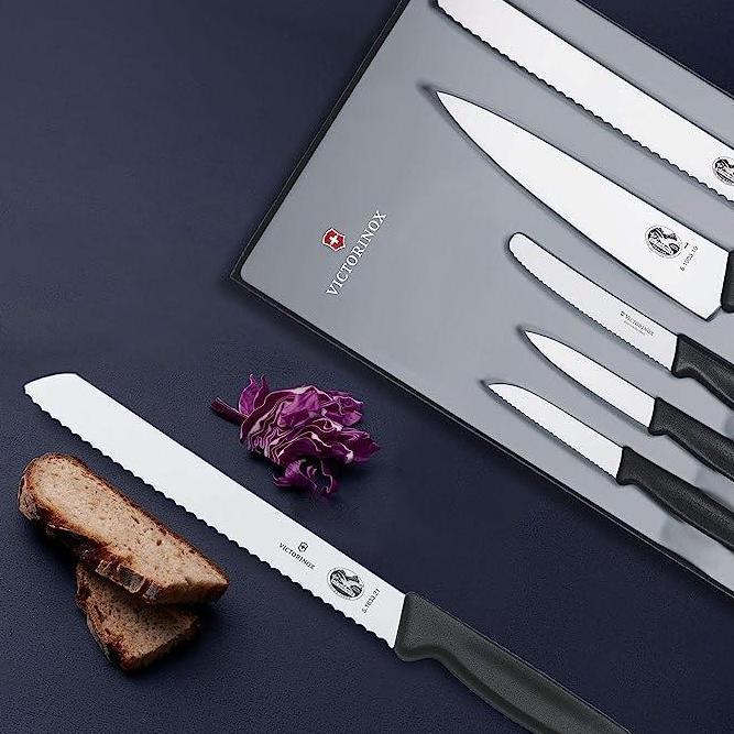 VICTORINOX KITCHEN KNIFE SET 5.1163.5 - 5 PIECE BLACK HANDLES