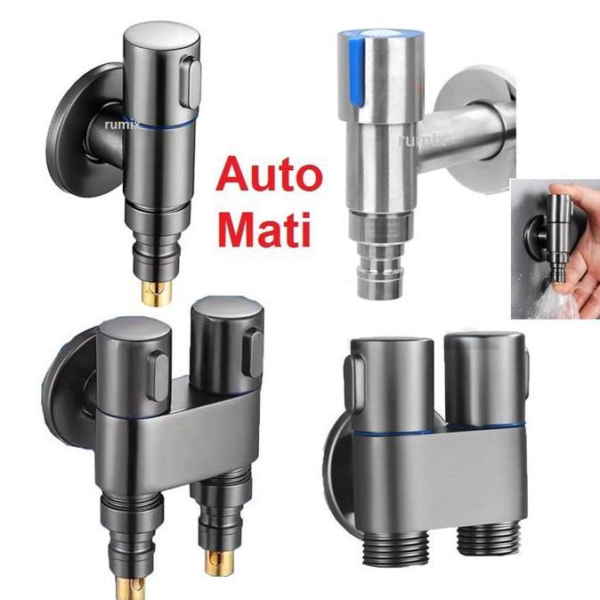 Keran Air Mesin Cuci Kran Tembok Taman Otomatis Mati Anti Jatuh 304