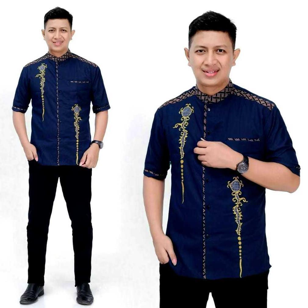 EXCLUSIVE BAJU PRIA LENGAN PENDEK BAJU KOKO MUSLIM BAJU PRIA KOMBINASI BAJU KOKO PREMIUM