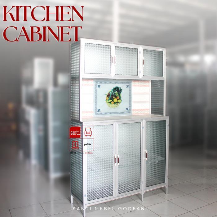 Lemari Dapur Rak Piring Aluminium 3 pintu MDR silver ABKLUR Tebal