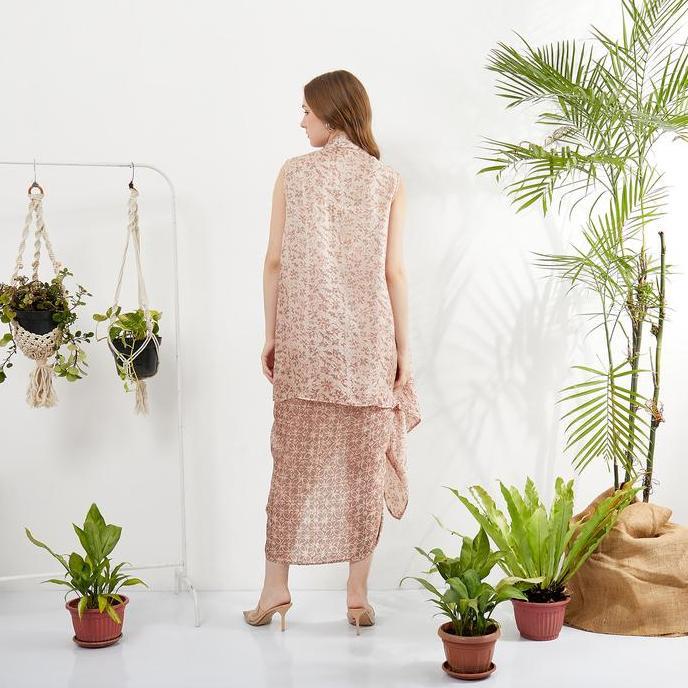 Murah Batik Set Lunima / Baju Kondangan / Pesta / kaftan set / Batik Viscose Muslim Outer Wanita Non