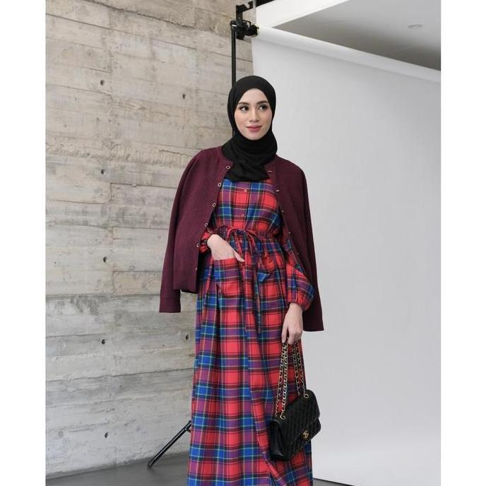 Murah GONEGANI OFFICIAL - Dress Motif Tartan Bahan Flanel Union Dress Non COD