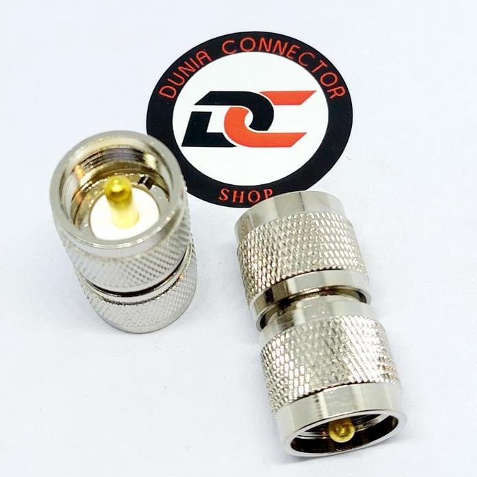 Ready KONEKTOR ADAPTER UHF MALE TO UHF MALE GOLD PIN BAGUS
