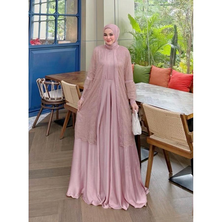 Murah BELIFI | BIANCA Luxury Gamis Syari Set Hijab Sophisticated untuk Daily Wear yang Elegan Non CO