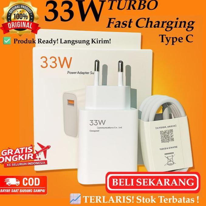 DE60 >> CHARGER XIOMI NOTE 9 PRO 10S 11 12 4G TURBO FAST CHARGING 33W ORIGINAL CASAN CARGER CAS 33 W