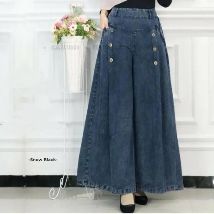 Willply Paula Kulot Jeans Jumbo Snow Celana Panjang Wanita Dewasa Bahan Lembut Nyaman Size Standar &