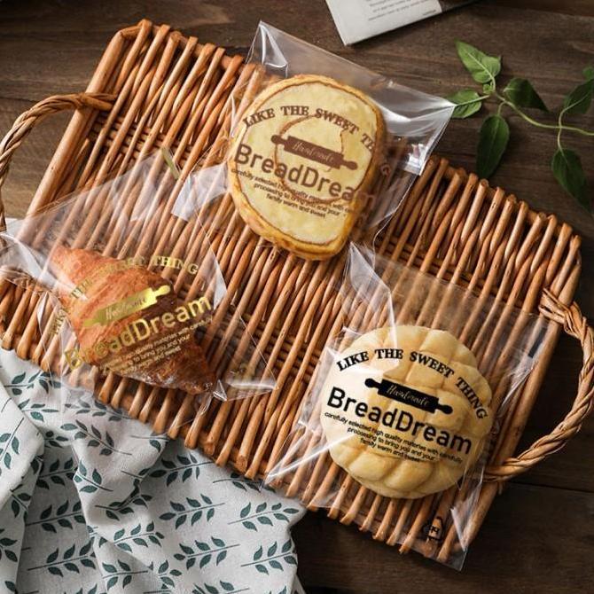 100pcs plastik roti opp plastik roti motif tebal plastik donat kue