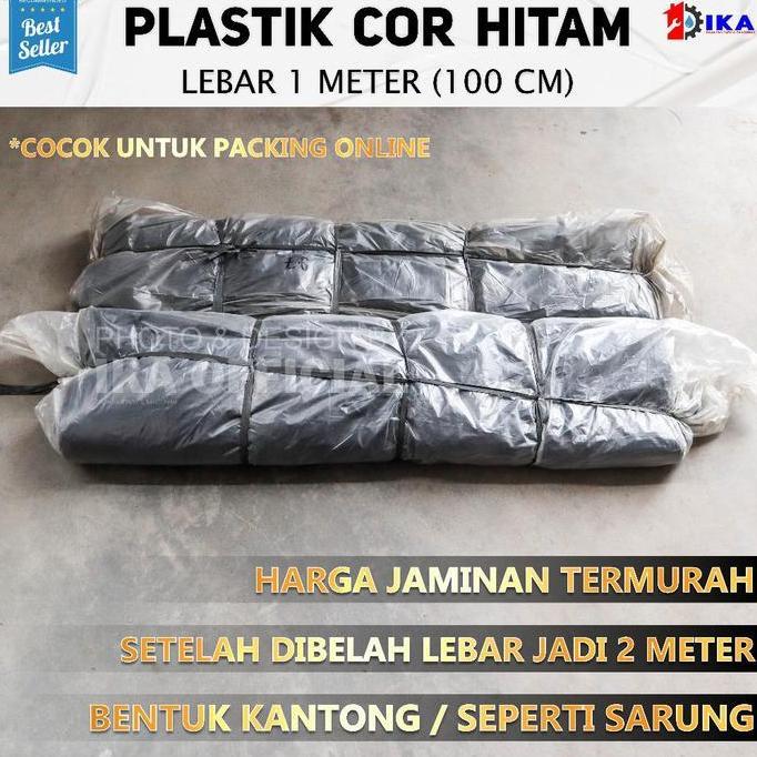 GRASSSTEKNO Plastik Cor Hitam PE Meteran Tebal 60 Micron Packing Kantong Terpal / PLASTIK COR HITAM 