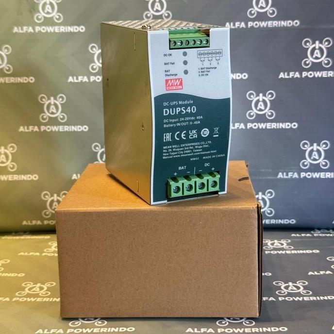 Terbaru UPS Modul tanpa PSU 24V DC 40A Meanwell DUPS40 (barunya DR-UPS40) alfa-p00 Buru Order