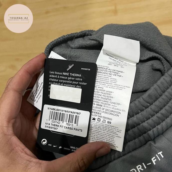 Nike Celana Panjang Anak NYA Therm Fit Cargo Pants Original Size M & L untuk Usia 5-7 Tahun