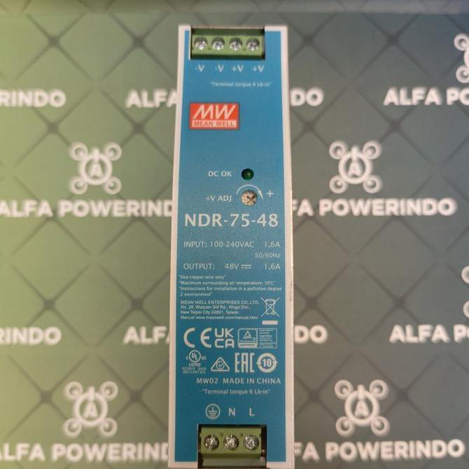 Update MEAN WELL MEANWELL NDR-75-48 (75W 48V 1,6A) Industrial DIN RAIL PSU alfa-p00 Ayo Beli
