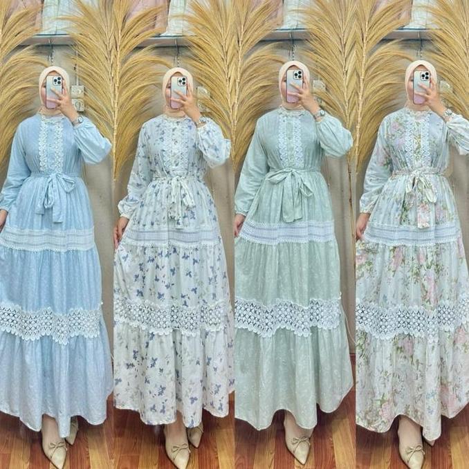 Termurah / Hot Sale Gamis Katun Jepang Premium Gamis Lebaran Terbaru Gamis Mewah