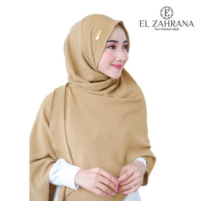 El Zahrana Lovely Shawl   Crinkle Airflow Kerudung Pashmina Oval Melayu - Pasmina Syari Jumbo  Panja