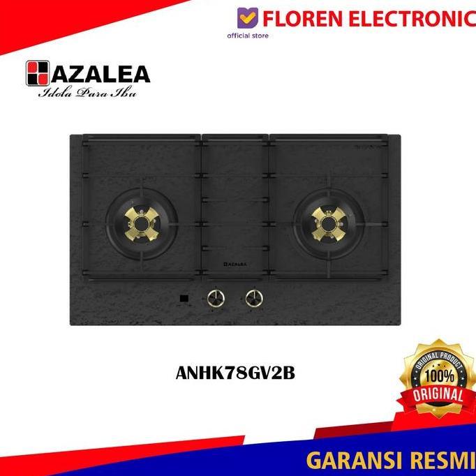 Azalea ANHK78GV2B Kompor Tanam Gas 2 Tungku Full Brass Burner 78cm European Style Cast Iron ANHK 78 
