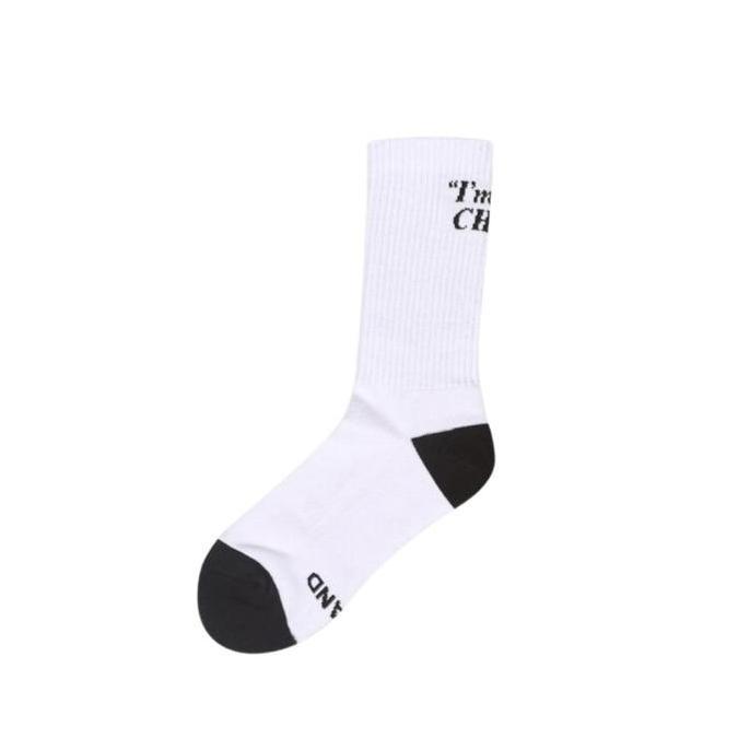 ALAND - ALAND - Aland I'M Not Chic Socks White - Aksesoris Kaus Kaki Putih Unisex (TERBAIK) (TERBARU