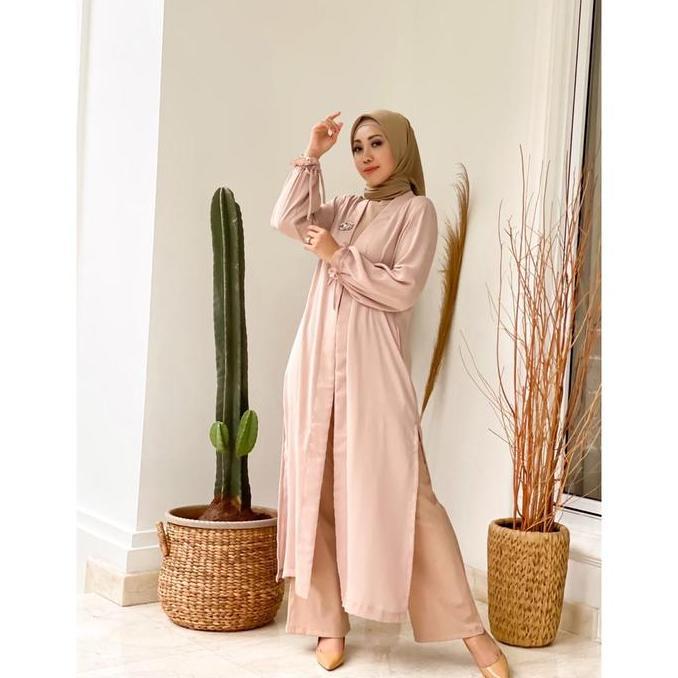 Murah Baju Atasan  Wanita  Muslim Long Cardigan Melia by MDLY Outer Panjang Non COD