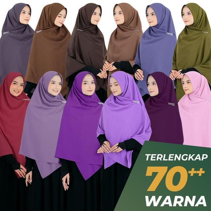 Jilbab Syar'I Segi Empat Jumbo 150X150 Wolfis Kelim Panjang Tebal Nyaman Syar'Ee Fashion - Hijab