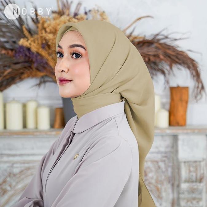 Nobby Hijab Uzma Scarf Kerudung Segi Empat Bahan Paris Voal Motif Polos