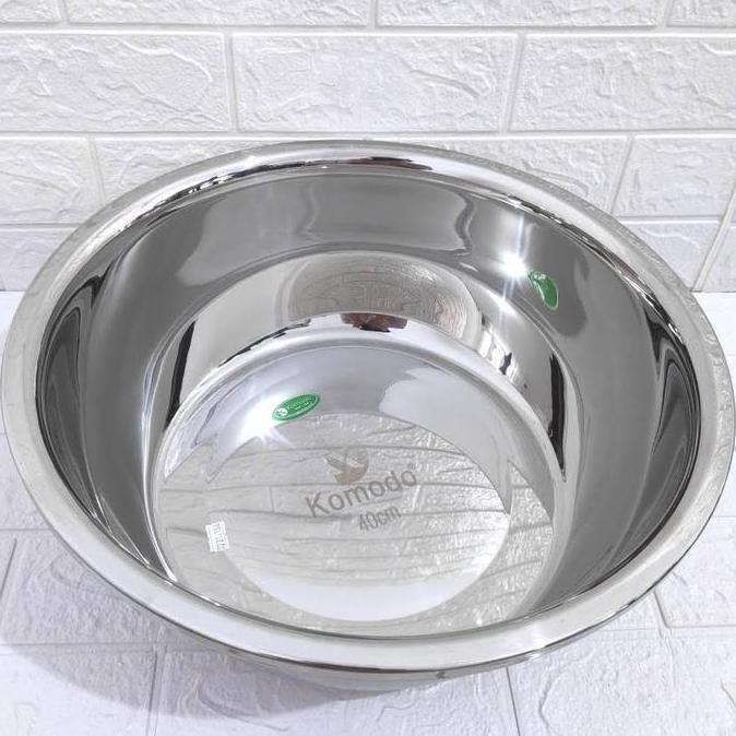 BASKOM STAINLESS KOMODO UKURAN 40 CM BASKOM TINGGI MIXING BOWL MS