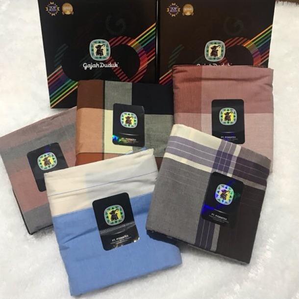 Sarung GAJAH DUDUK Multicolour Multi Color Kain Tenun Motif Warna Dewasa Pria Laki Cap Solat Sholat 