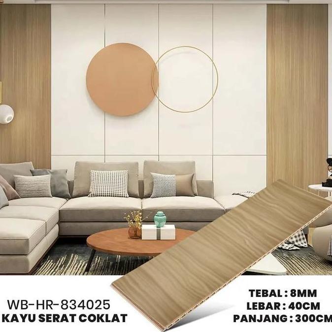 Wallpanel Polos WPC/ Wall Panel Polos PVC/ Wallboard Dinding 3.0 Meter x 40 Cm