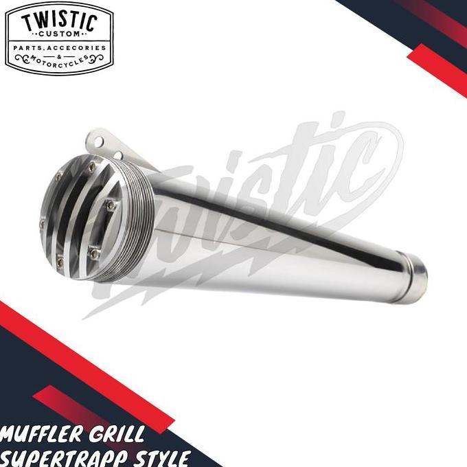 Knalpot Muffler Silencer Slip On Grill Supertrapp Style Motor Royal Enfield W175 W250 Sr400 Harley T